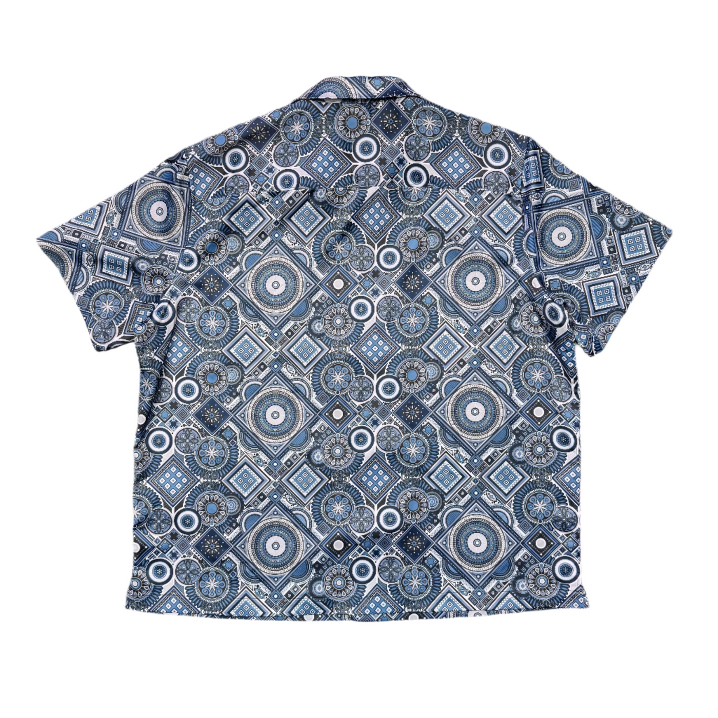 Kith Satin Geometric Tile Print Camp Shirt Shark