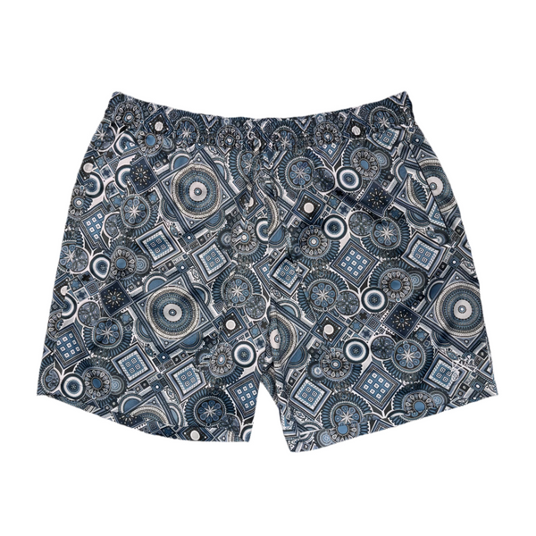 Kith Hardaway Satin Moroccan Geometric Print Shorts Slate