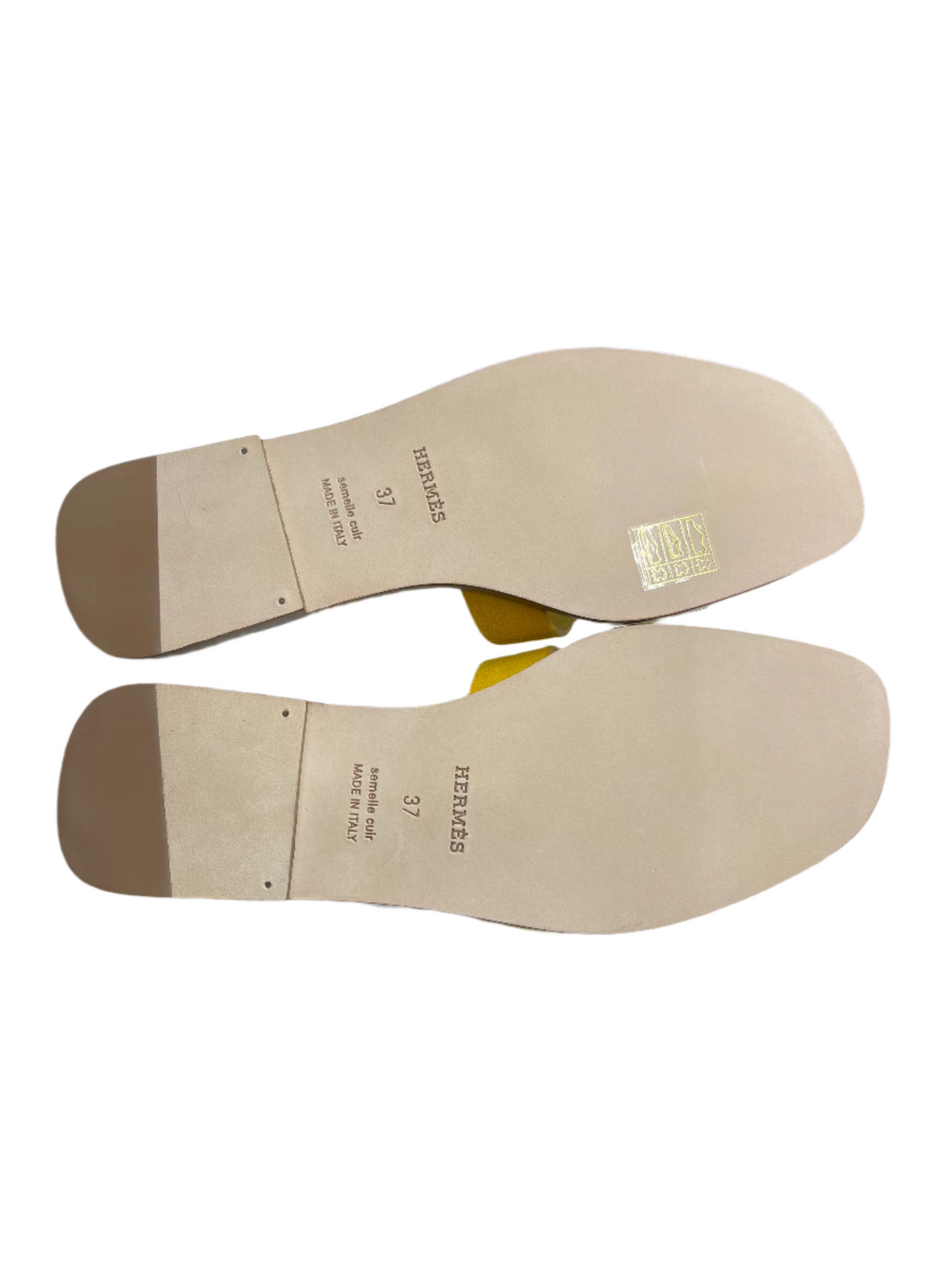 Hermes Oran Sandal Leather Suede Yellow