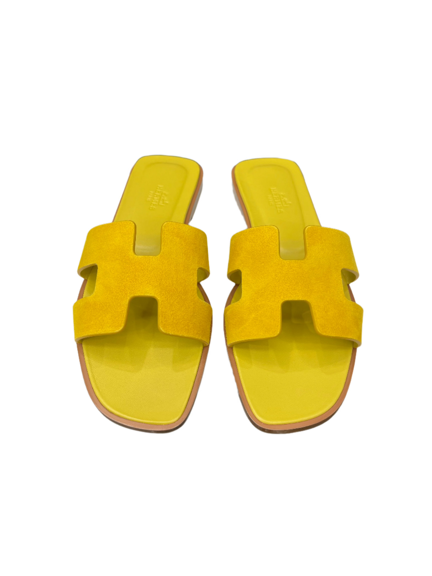 Hermes Oran Sandal Leather Suede Yellow