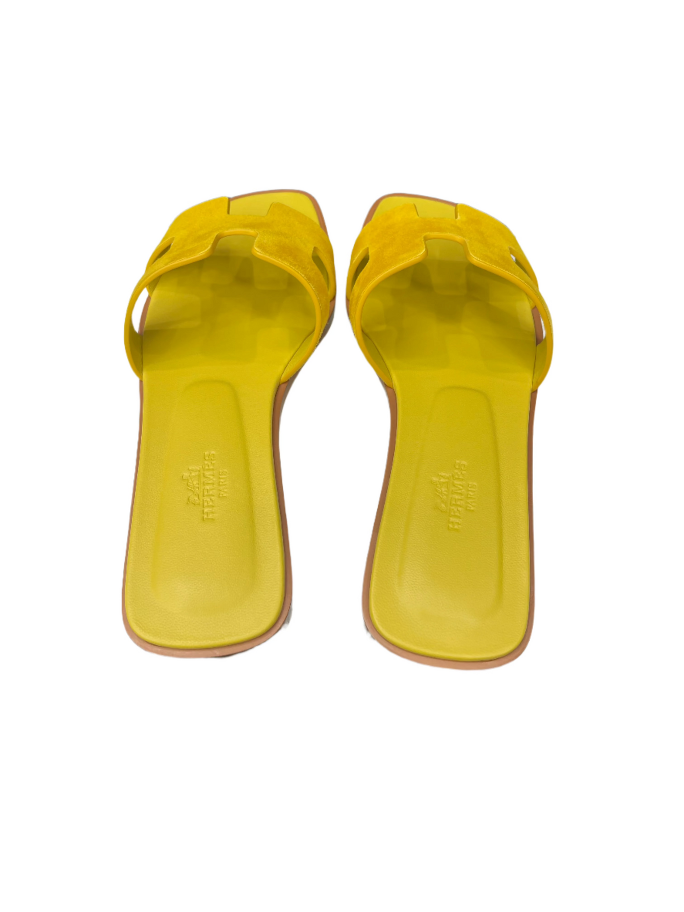 Hermes Oran Sandal Leather Suede Yellow