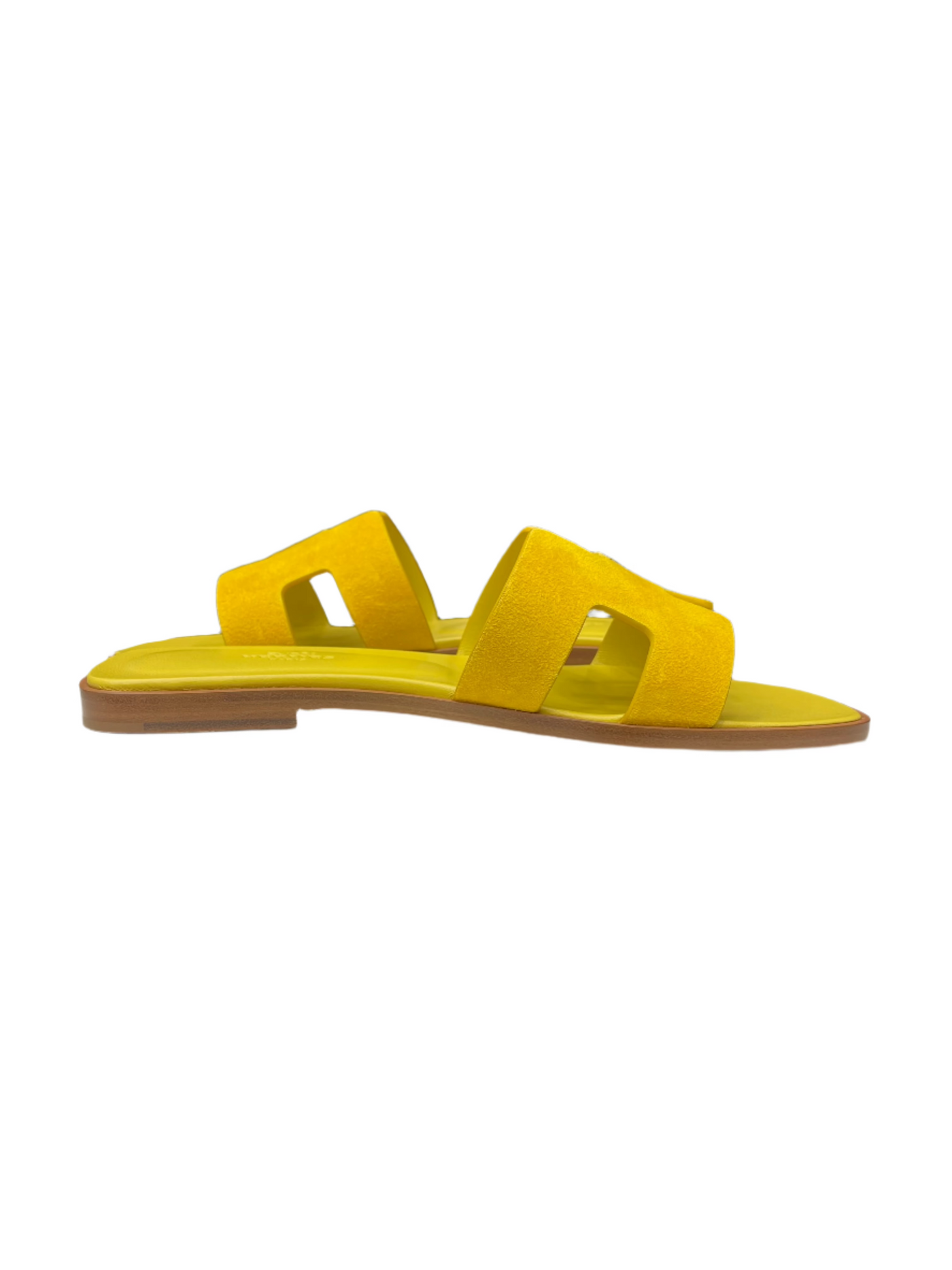 Hermes Oran Sandal Leather Suede Yellow