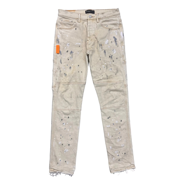 Purple Brand P011 Paint Splatter Jeans Beige Wash