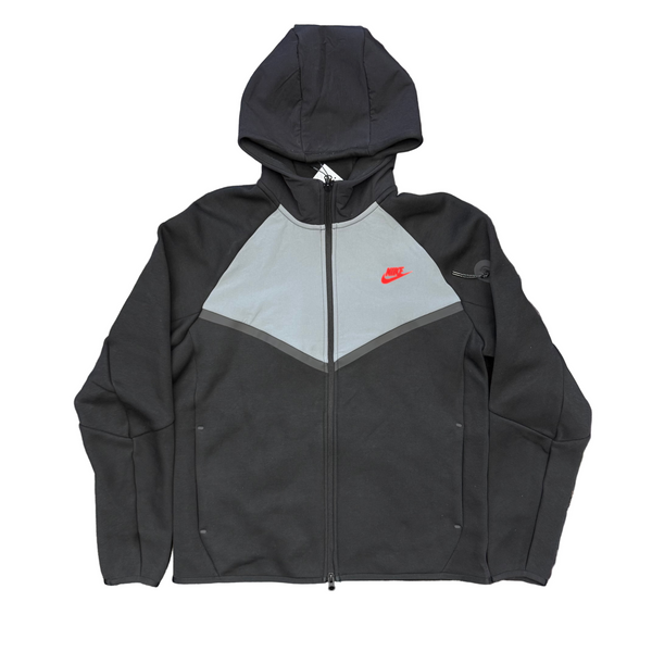 Nike Tech Fleece Windrunner Zip-Up Jacket Black Bright Crimson