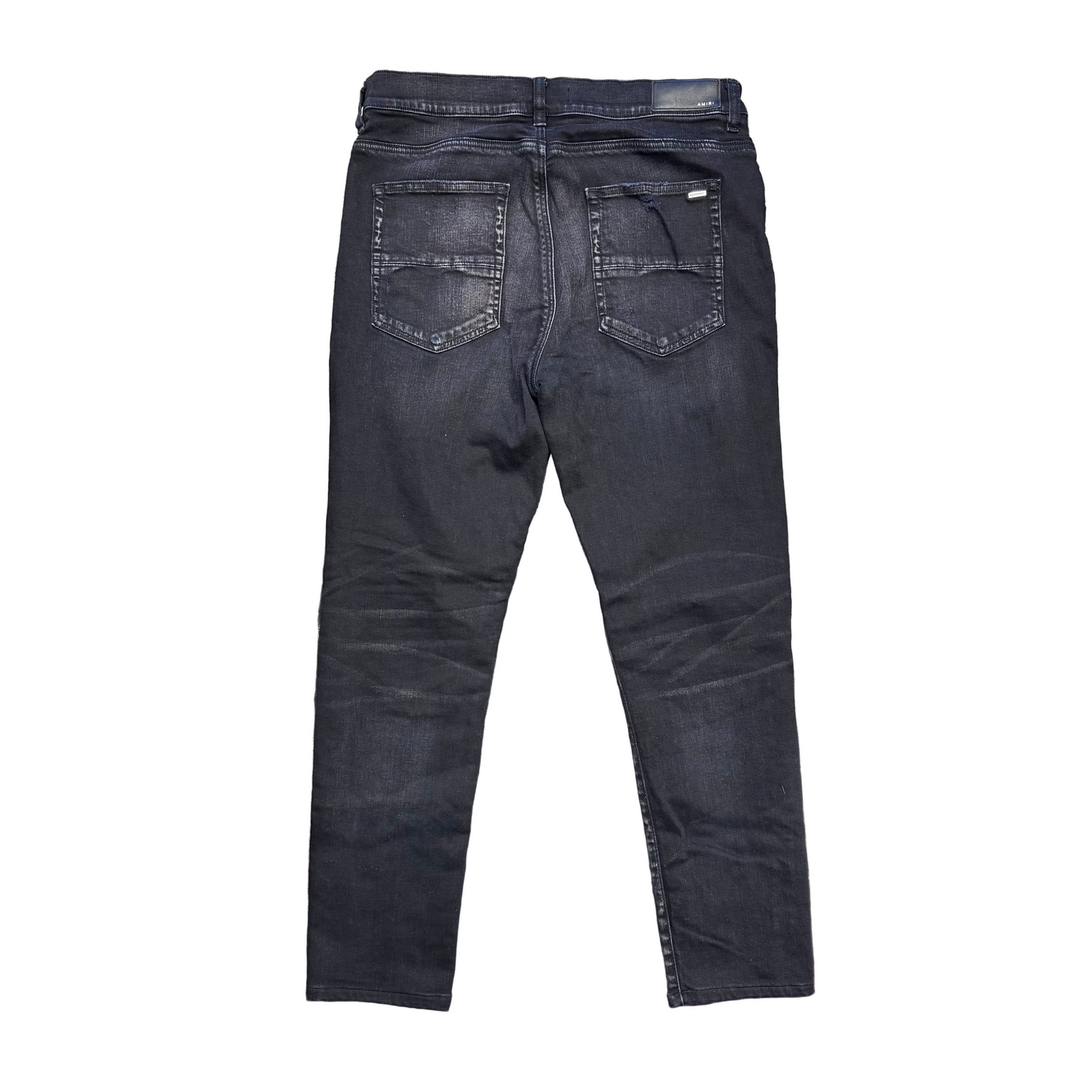 Amiri MX1 Red Ultra Suede Patch Jeans Aged Black (Tailored)