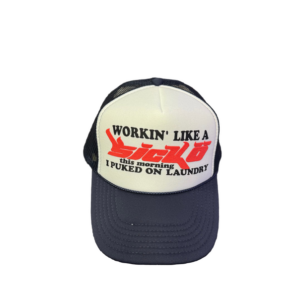 Sicko Laundry Trucker Hat Navy White