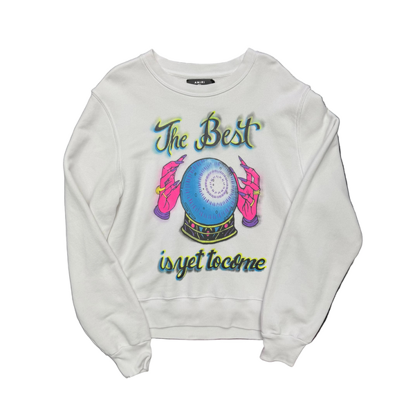 Amiri Crystal Ball Crewneck Tee White
