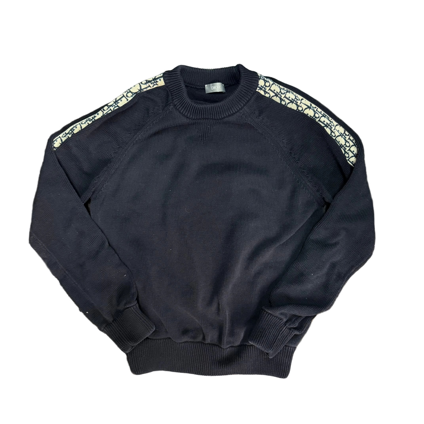 Dior Oblique Insert Sweater Deep Blue