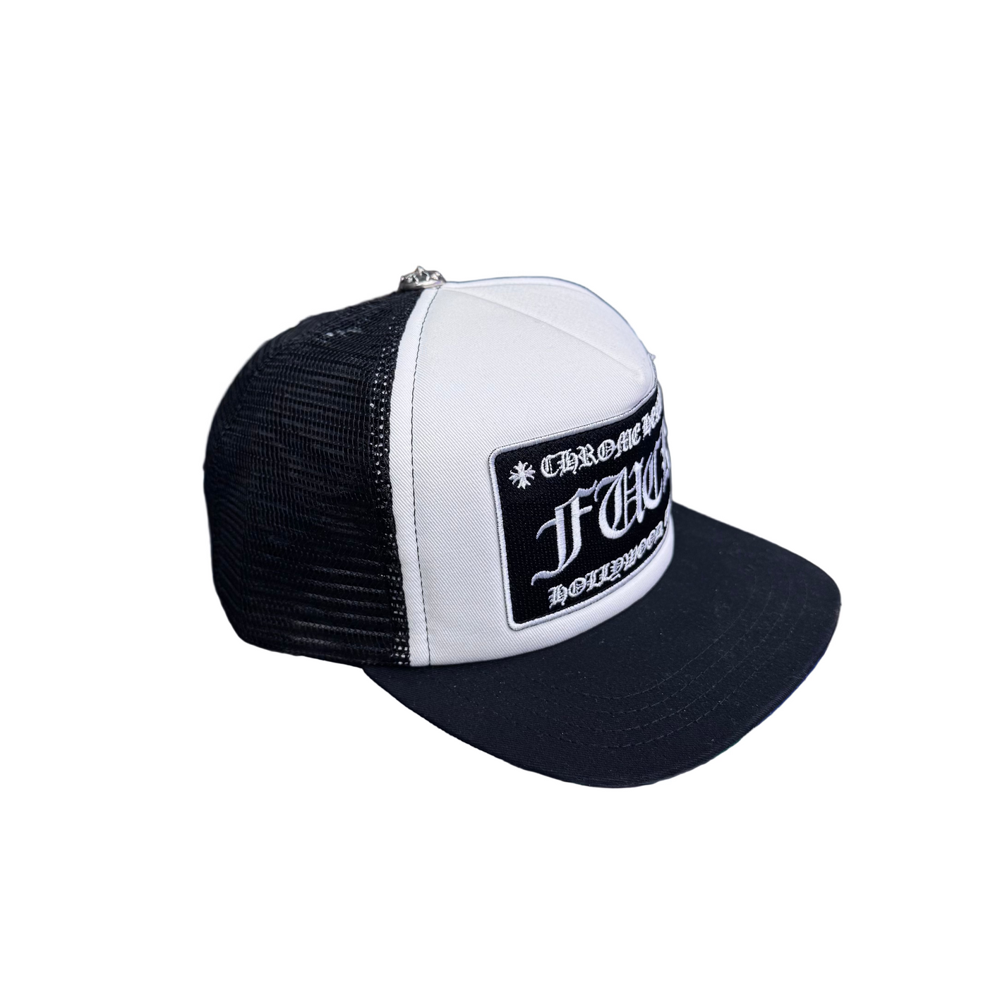 Chrome Hearts F**K Hollywood Trucker Hat Black White