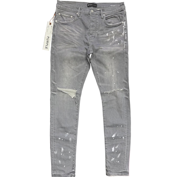Purple Brand Worn Knee Slit Jeans Grey