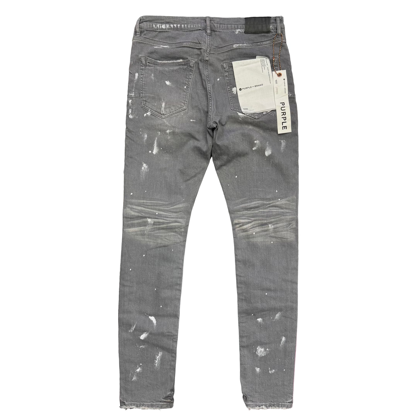 Purple Brand Worn Knee Slit Jeans Grey