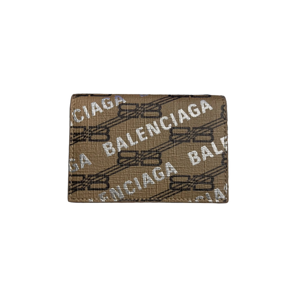 Balenciaga BB Monogram Trifold Wallet Brown