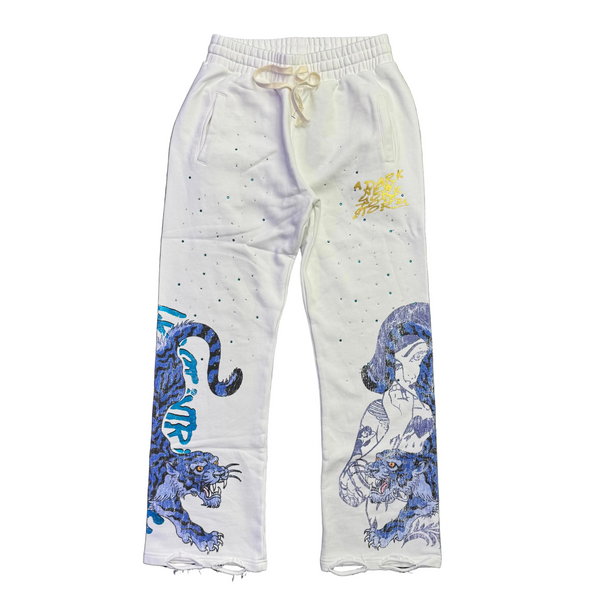 Lost Intricacy Twin Tiger Sweatpants Cream