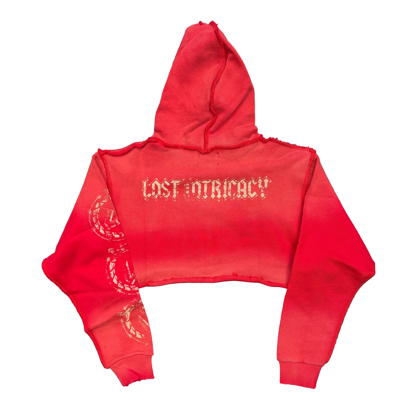 WMNS Lost Intricacy Crop Zip Up Hoodie Red