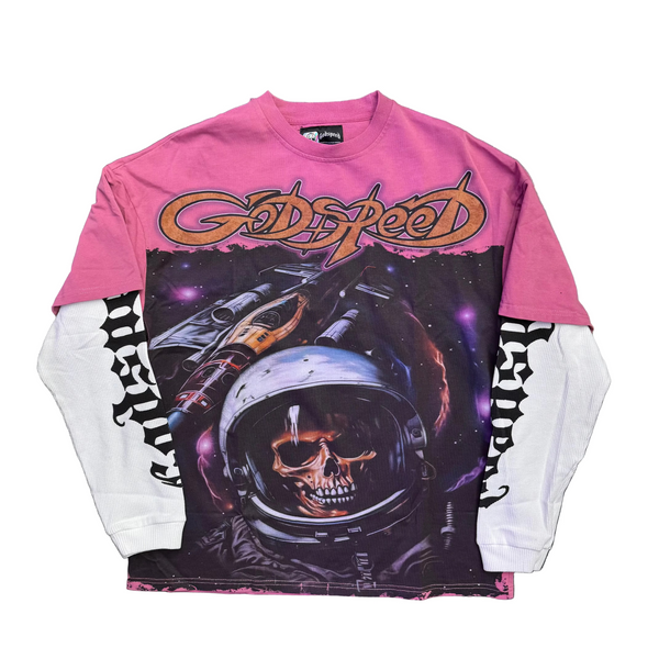 Godspeed Space Traveler Layered L/S Tee Pink