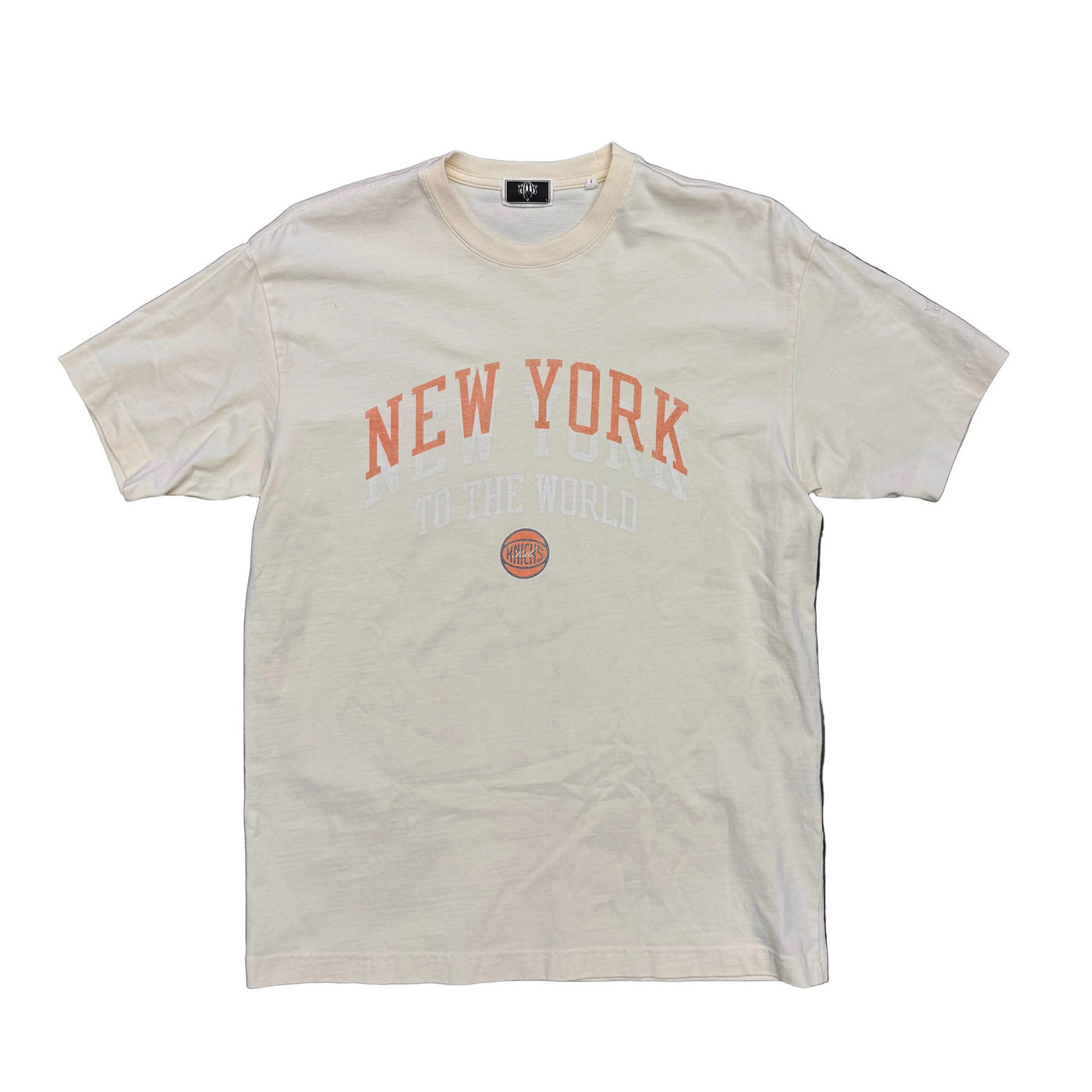 Kith New York Knicks NY To The World Vintage Tee Sandrift