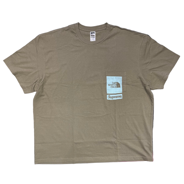 Supreme x TNF Printed Pocket Tee Olive