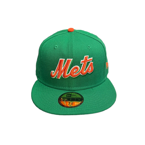 New Era NY Mets Fitted Hat Green Orange