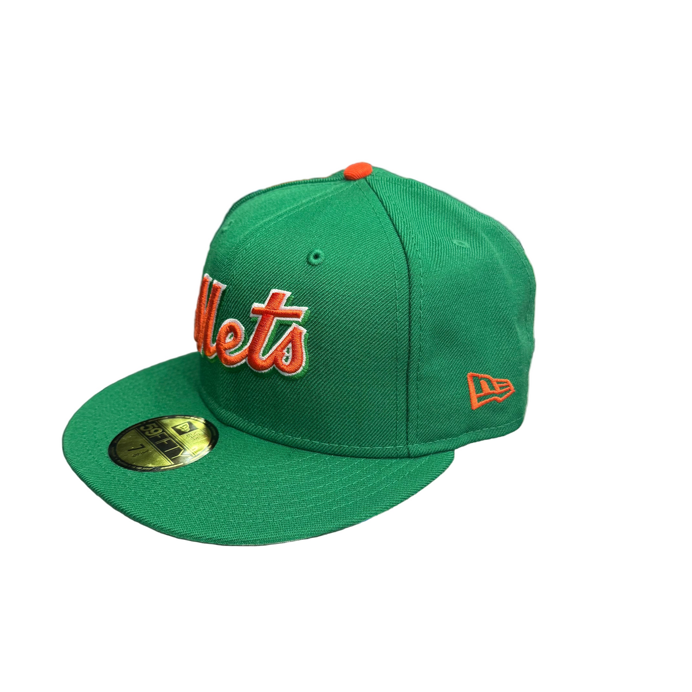 New Era NY Mets Fitted Hat Green Orange