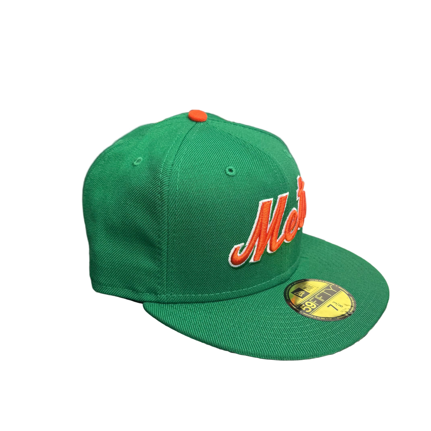 New Era NY Mets Fitted Hat Green Orange