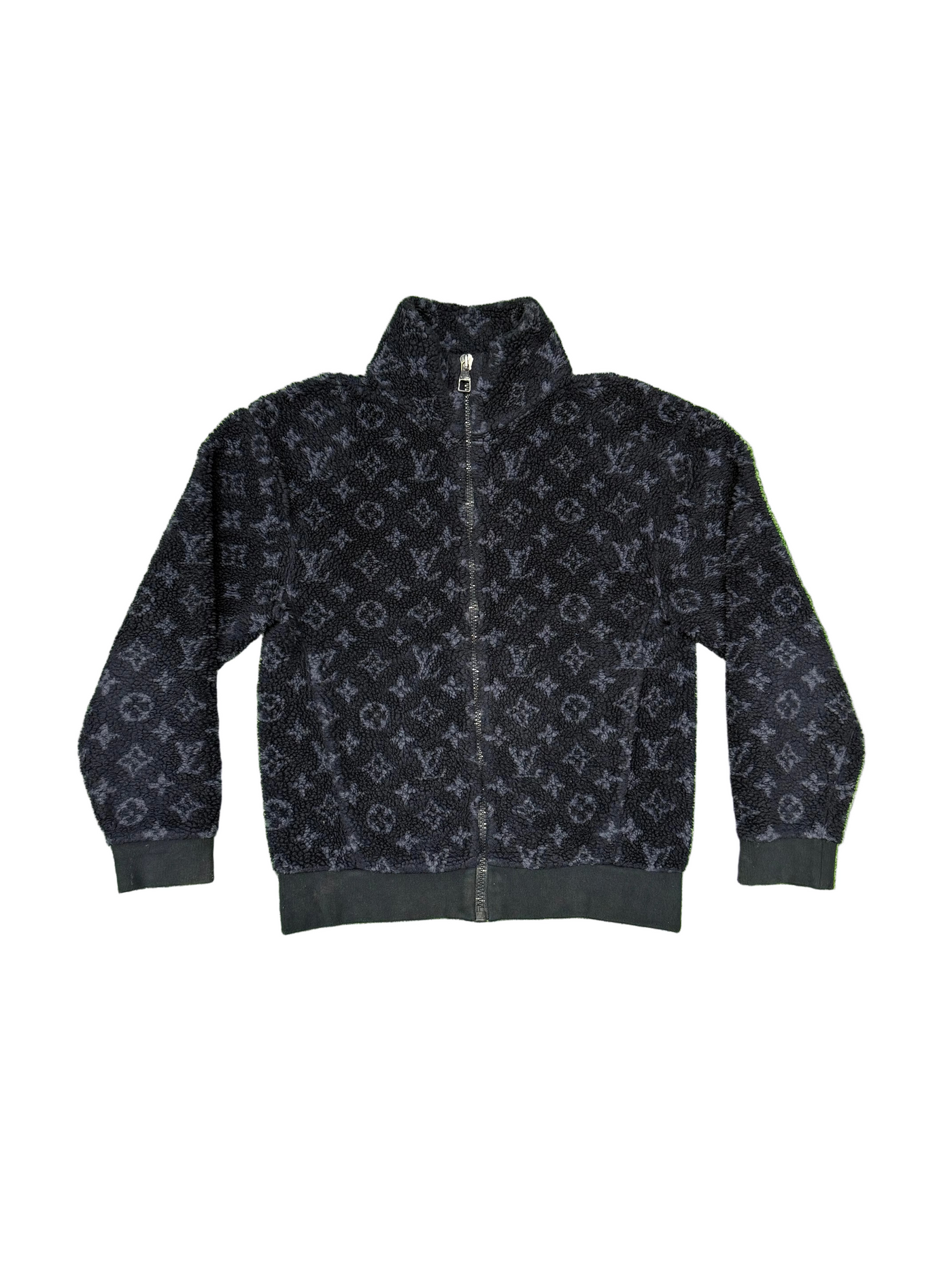 LV Monogram Jacquard Fleece Zip Up Blue