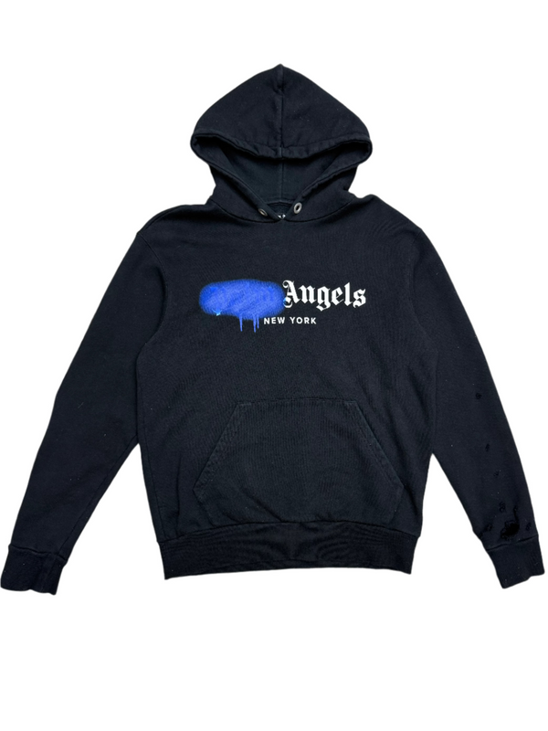 Palm Angels New York Sprayed Logo Hoodie Black