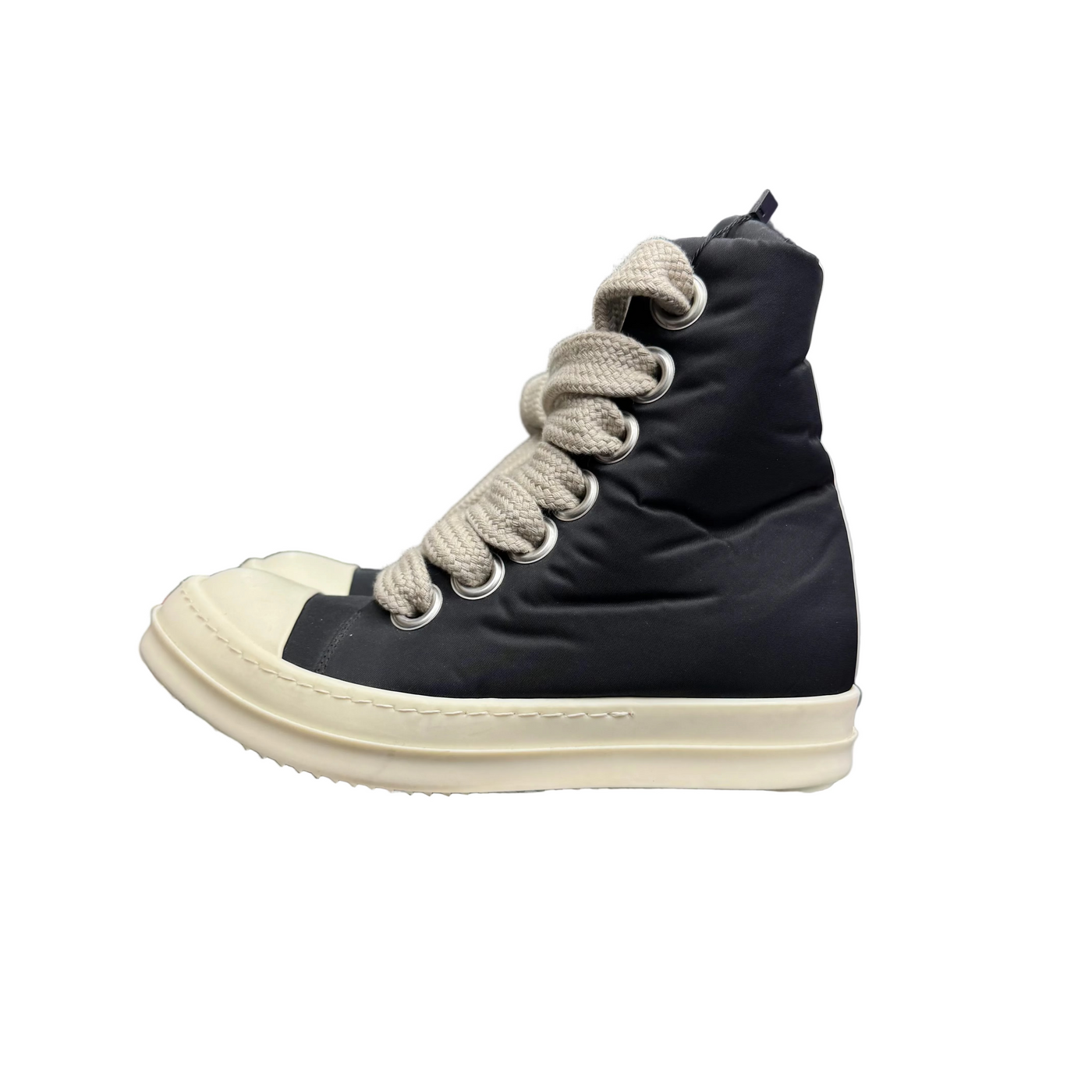 Rick Owens High Nylon Jumbo Lace Puffer Black Pearl Milk