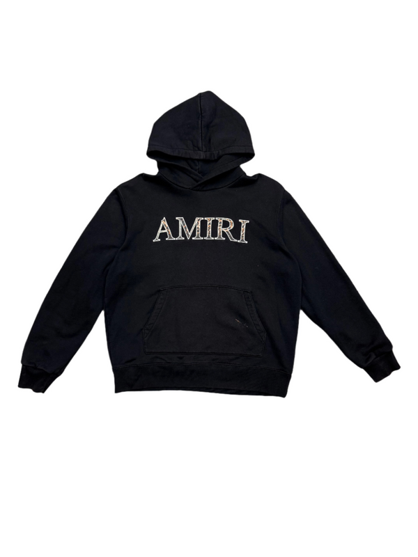 Amiri Leopard Applique Hoodie Black