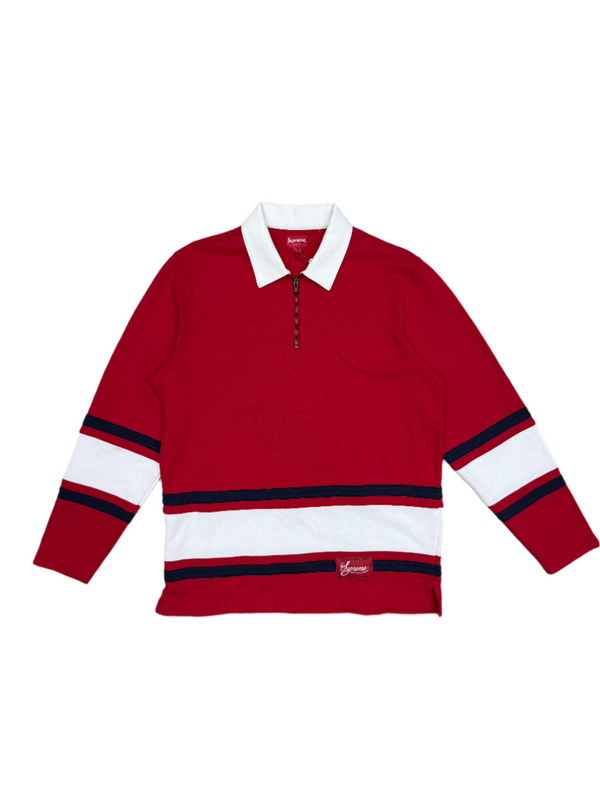 Supreme Half Zip Rugby Red Shirt