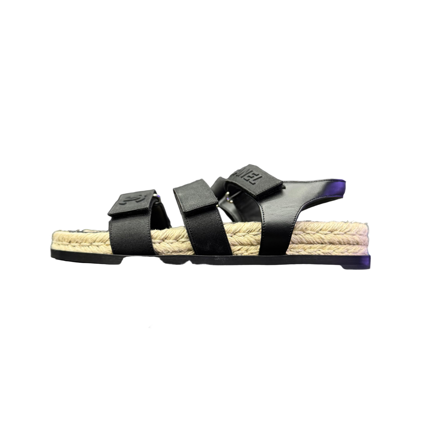 Chanel Stretch Fabric Lambskin CC Flat Sandals