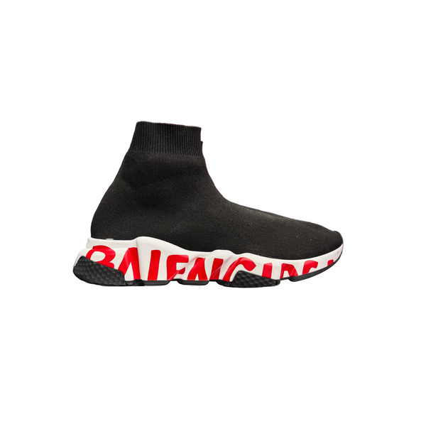 Balenciaga Speed Graffiti Sneakers Black Red