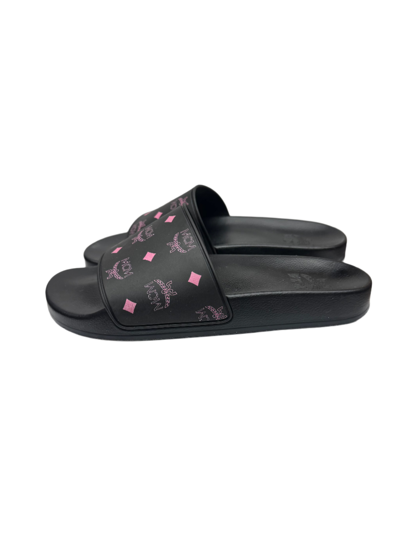 MCM Monogram Slides Black Pink