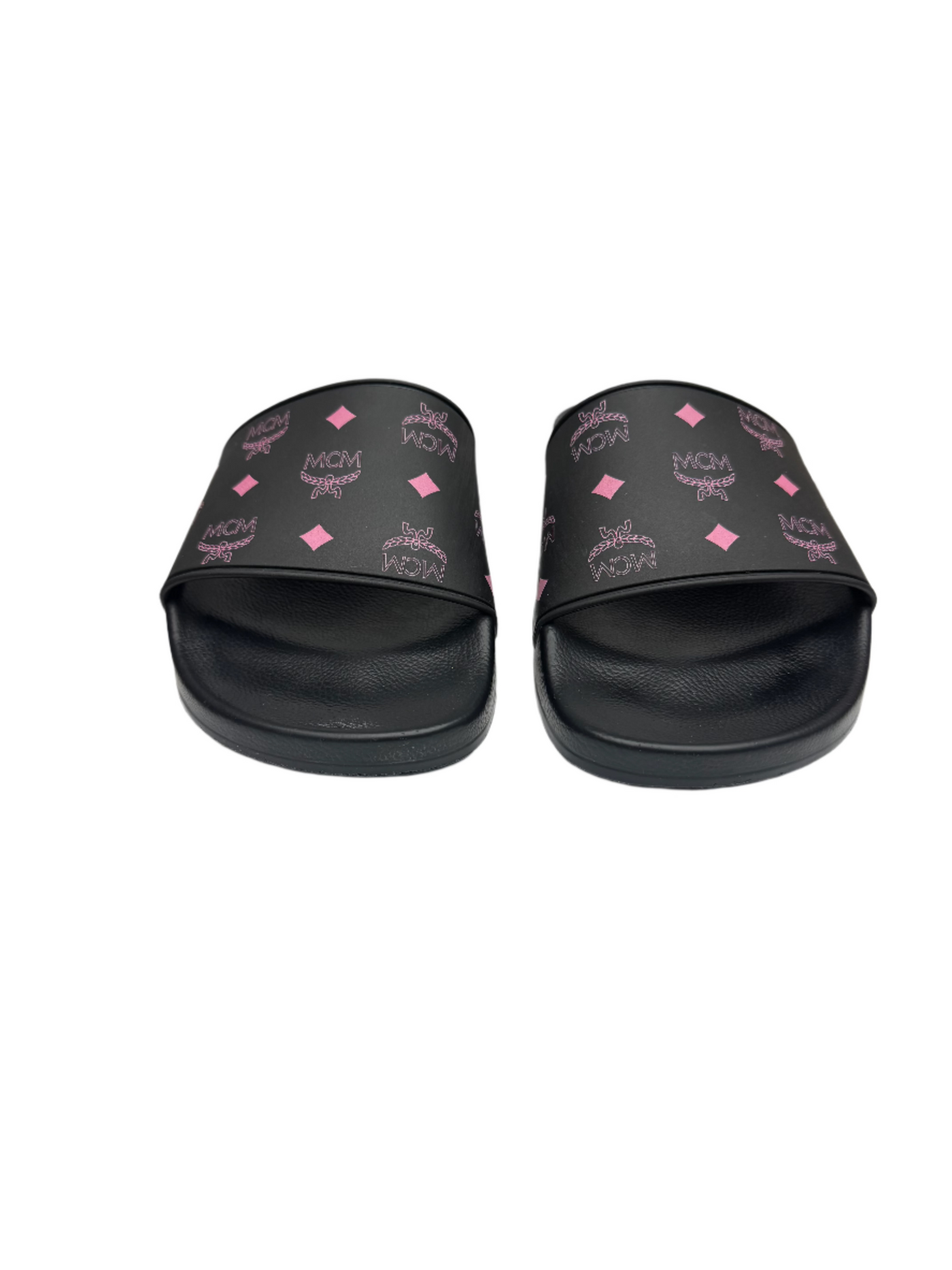 MCM Monogram Slides Black Pink