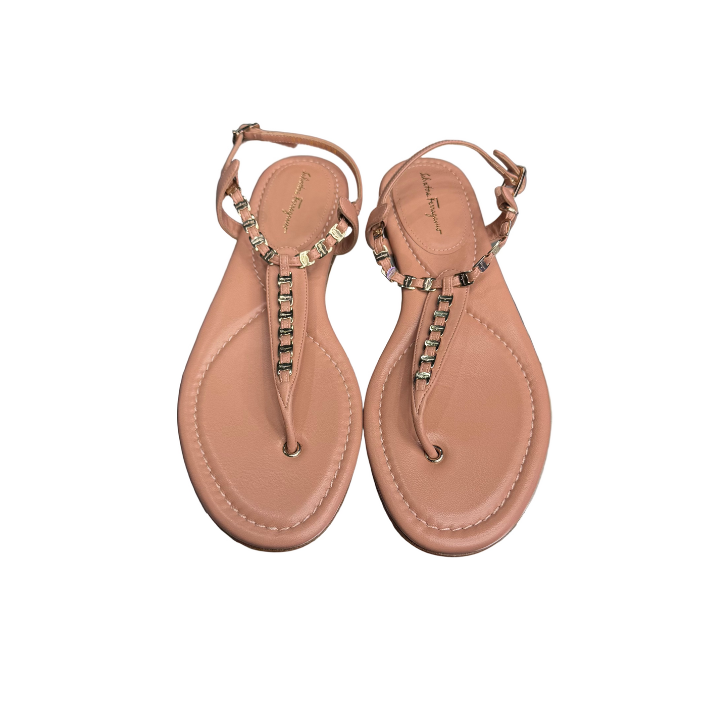 Salvatore Ferragamo Embellished Strappy Sandals Antique Rose