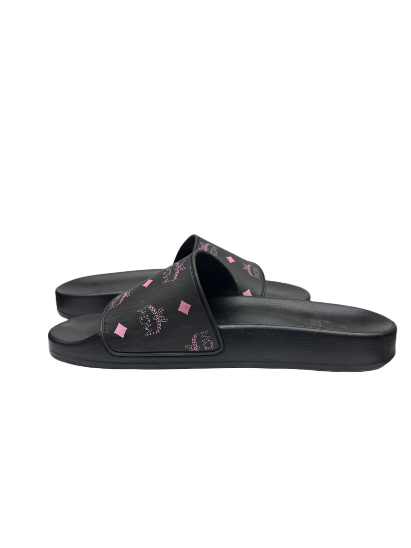 MCM Monogram Slides Black Pink