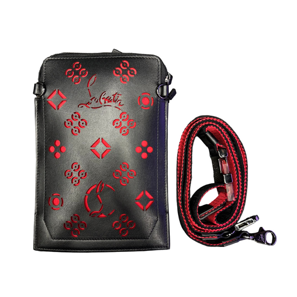 Christian Louboutin Loubilab Leather Crossbody Bag Black Red
