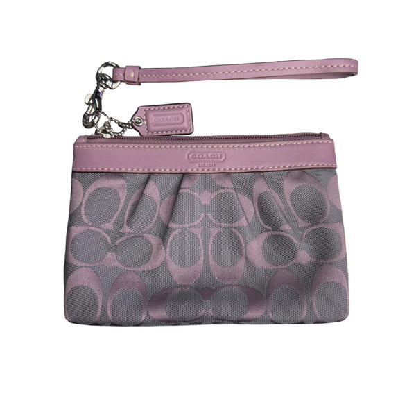 Coach Wristlet Purse Lavender Gray Sateen