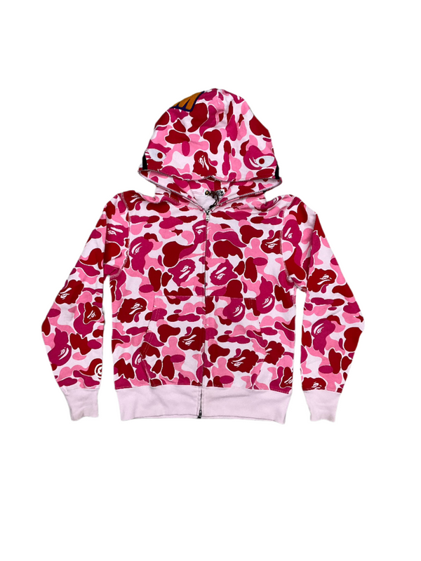Bape ABC Pink Camo Shark Zip Up Hoodie