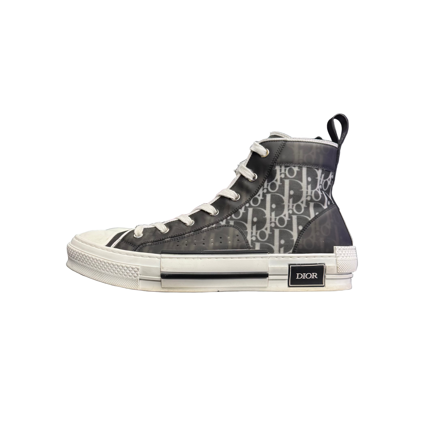 Dior B23 League High Top Oblique Canvas Sneaker Black White