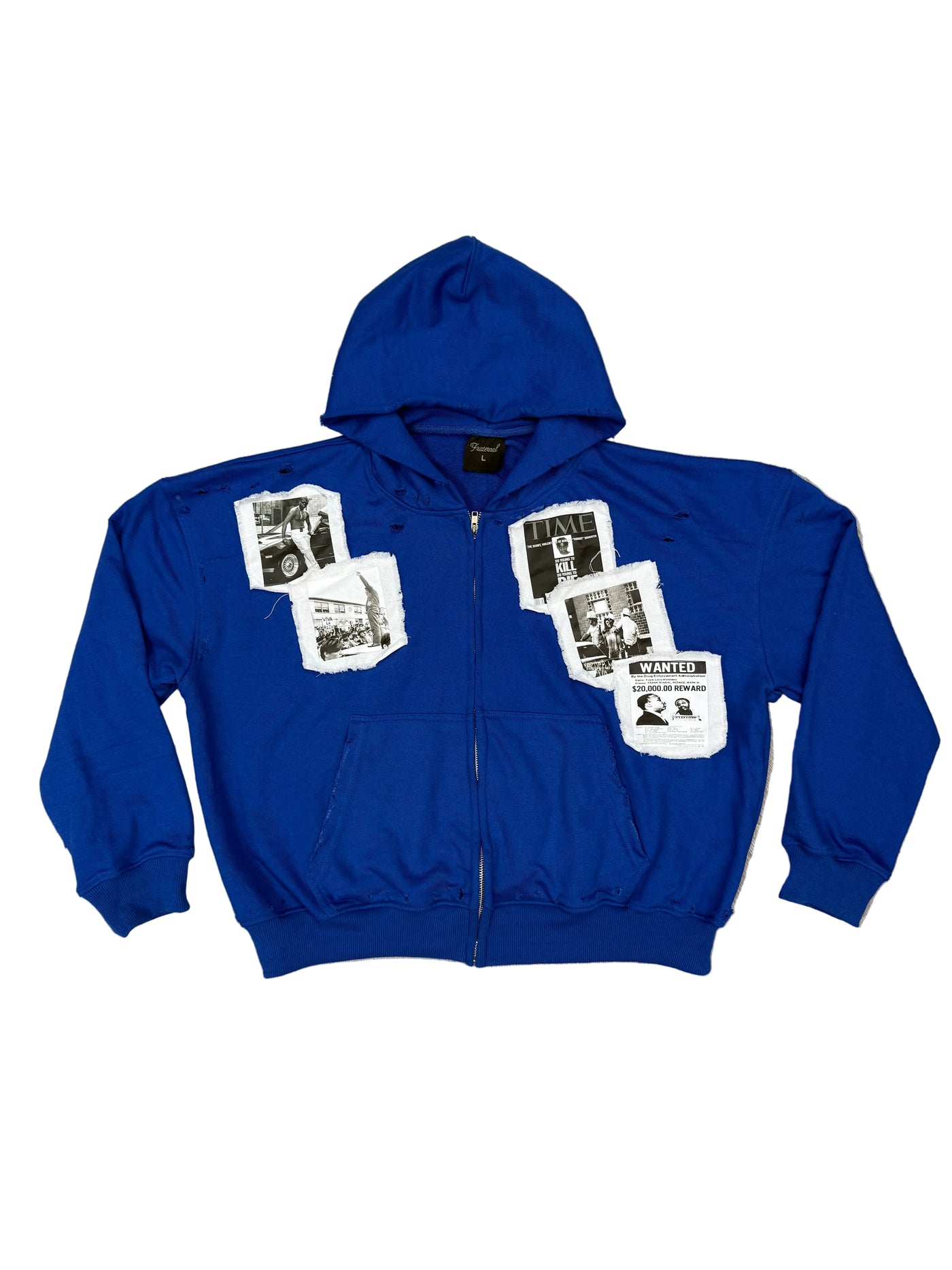 Fraternal Desires 'WATTBA' Blue Zip Up Hoodie