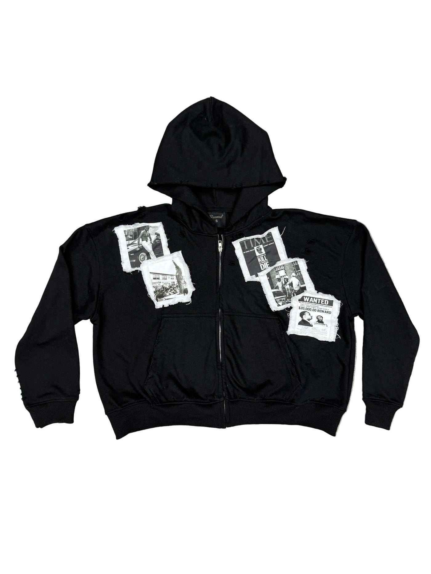 Fraternal Desires 'WATTBA' Black Zip Up Hoodie