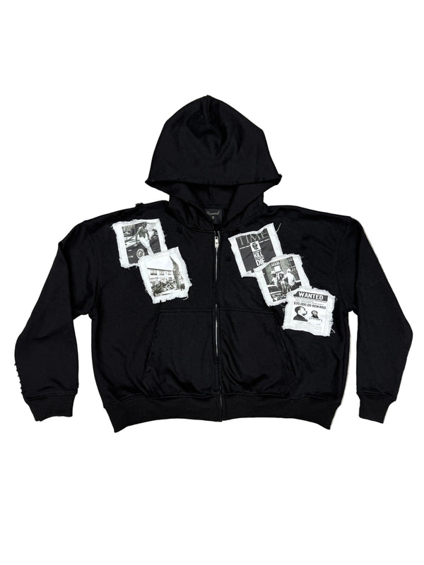 Fraternal Desires 'WATTBA' Black Zip Up Hoodie