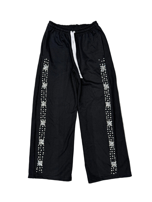 Fraternal Desires 'WHAT THE PEARL' Black Sweats