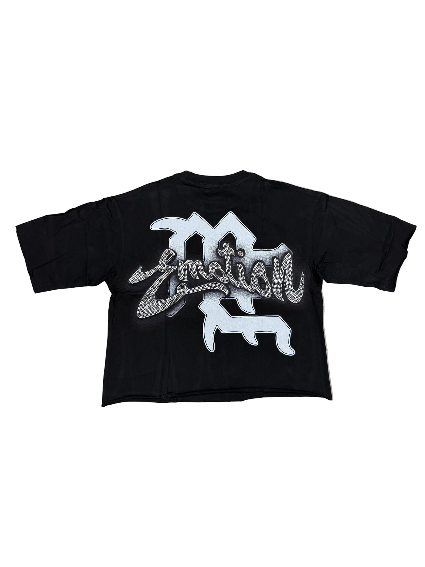 Mixed Emotions 'Cupid' Cropped Black Tee