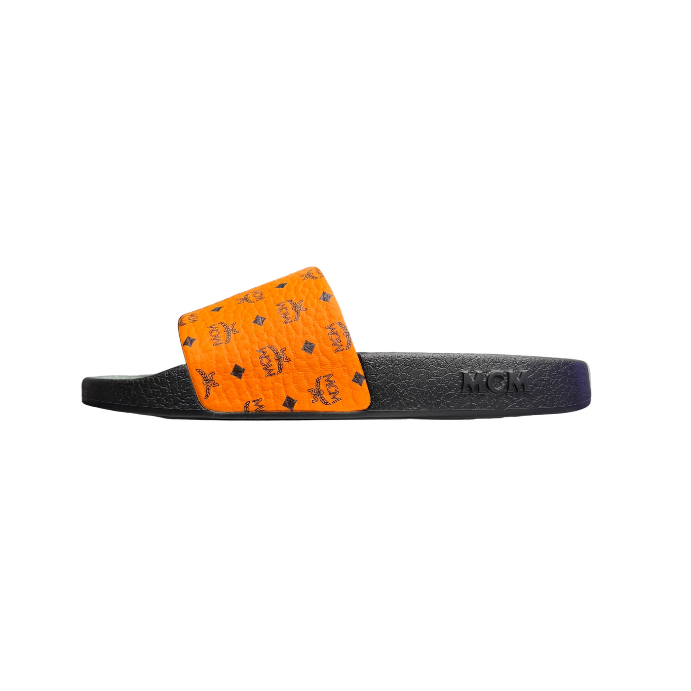 WMNS MCM Monogram Print Slides Persimmon Orange