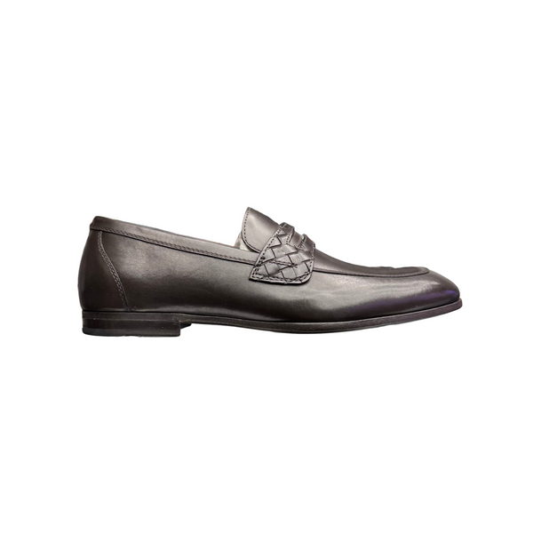 Bottega Veneta Intrecciato Wave Driver Loafers Espresso
