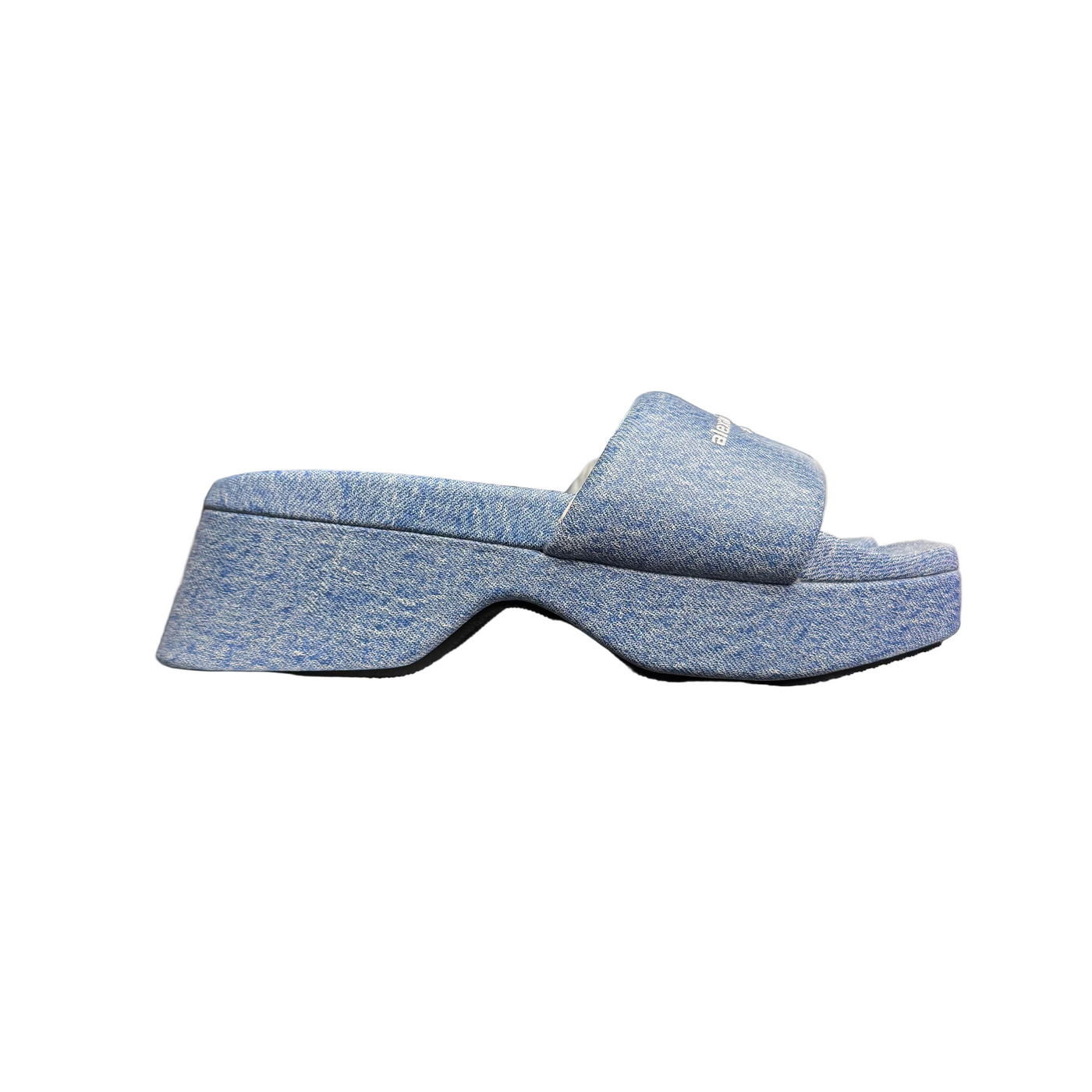 Alexander Wang Float Denim Print Platform Slide