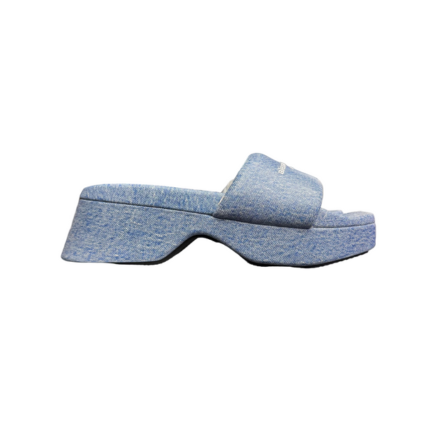 Alexander Wang Float Denim Print Platform Slide