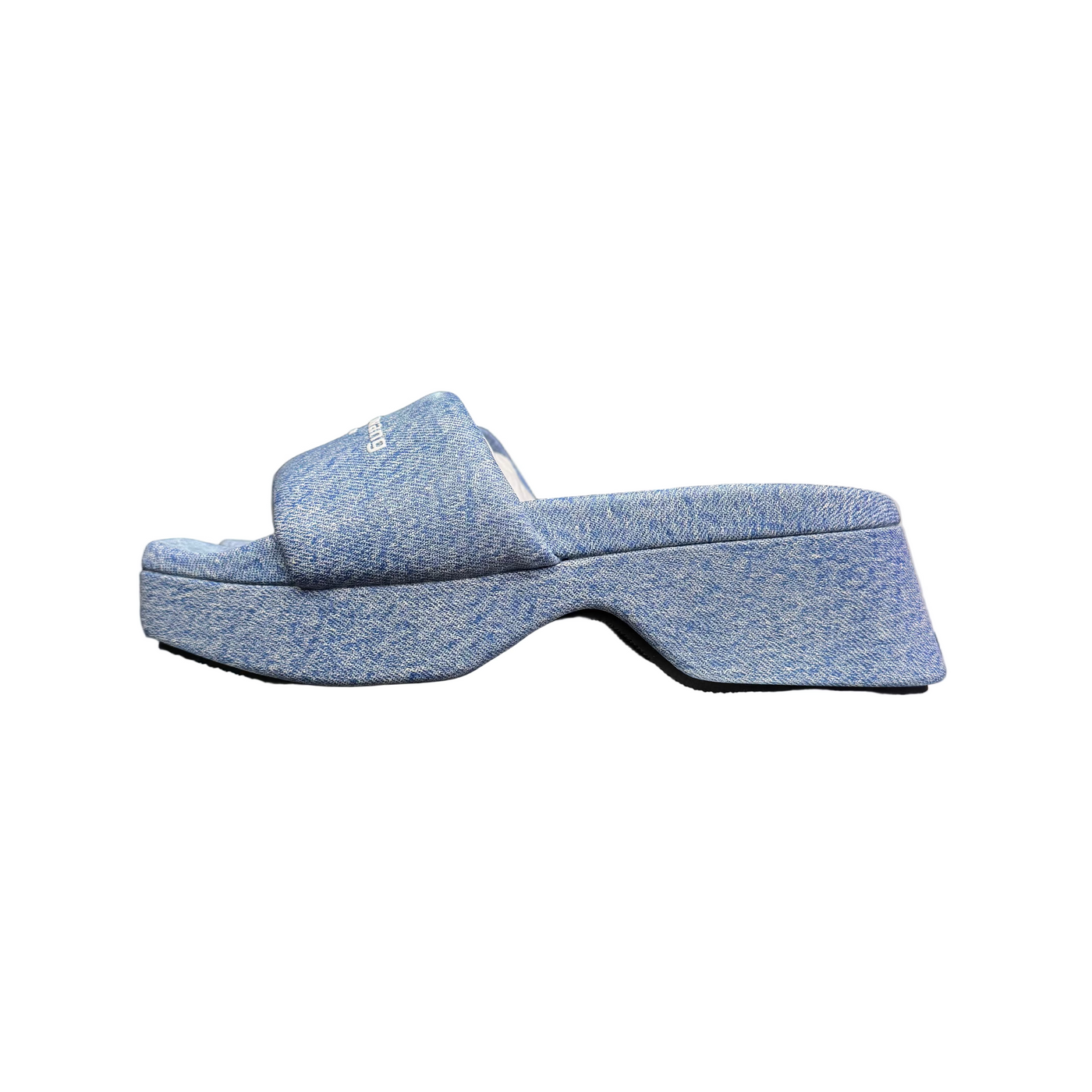 Alexander Wang Float Denim Print Platform Slide