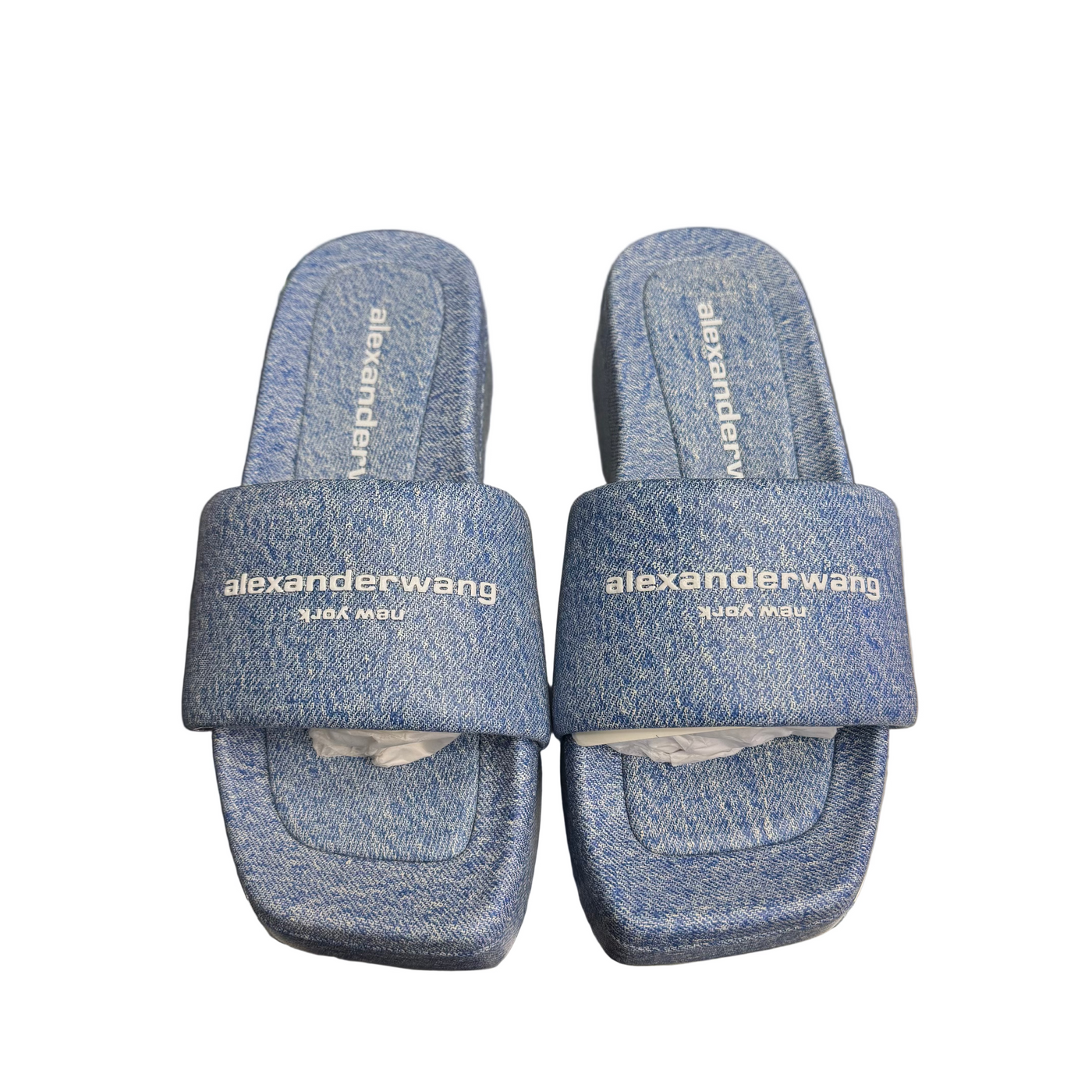 Alexander Wang Float Denim Print Platform Slide